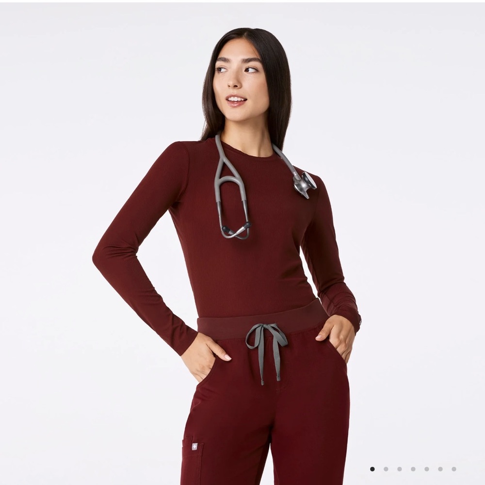 Figs Burgundy Long Sleeve Underscrub